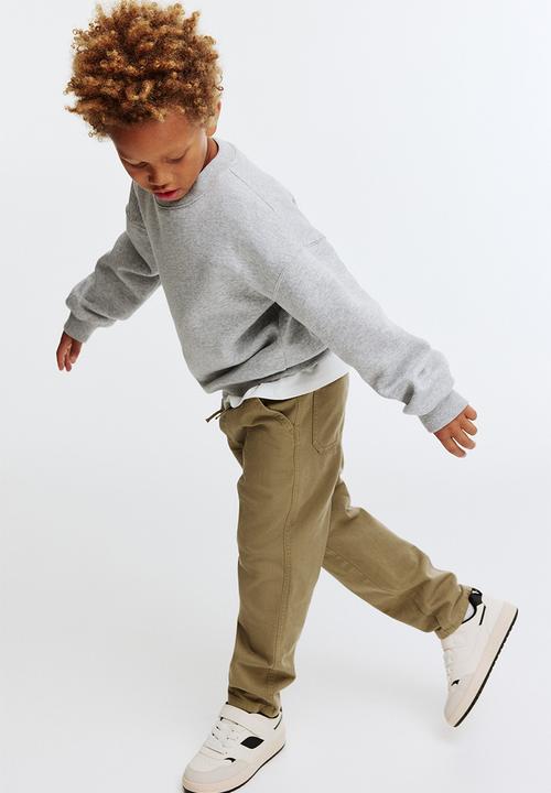 H&M - Cotton twill trousers - dark khaki beige