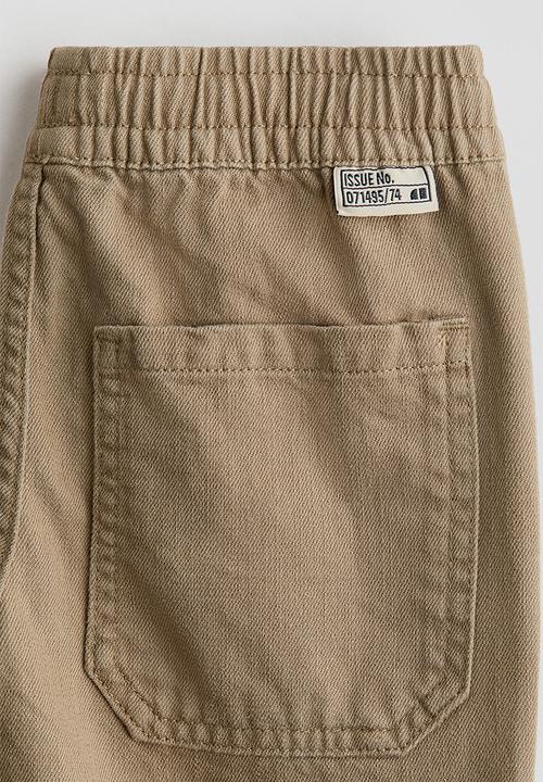 H&M - Cotton twill trousers - dark khaki beige