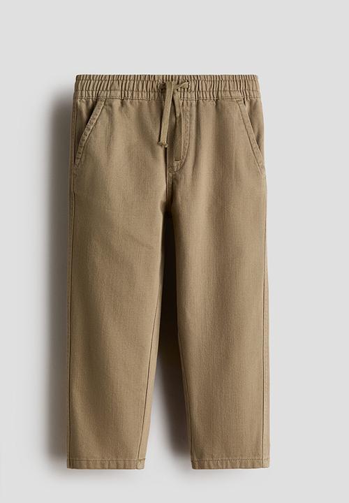 H&M - Cotton twill trousers - dark khaki beige