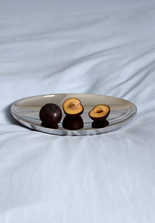 Stainless steel trinket dish - silver-coloured