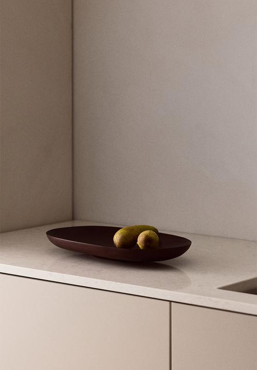 Wooden serving plate - dark brown