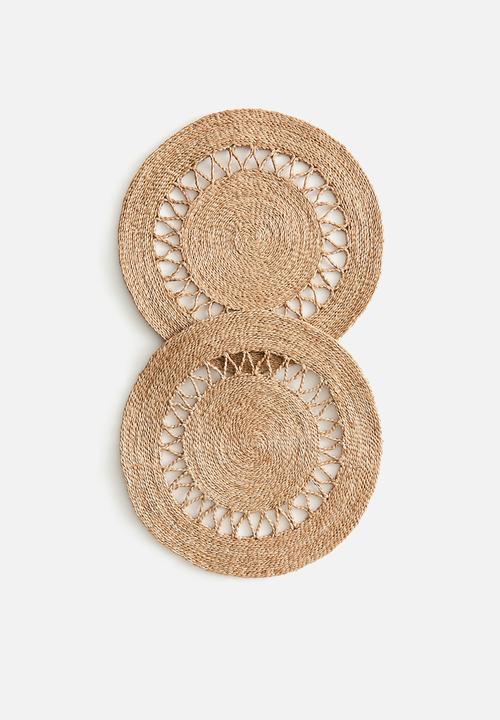 2-pack jute place mats - beige