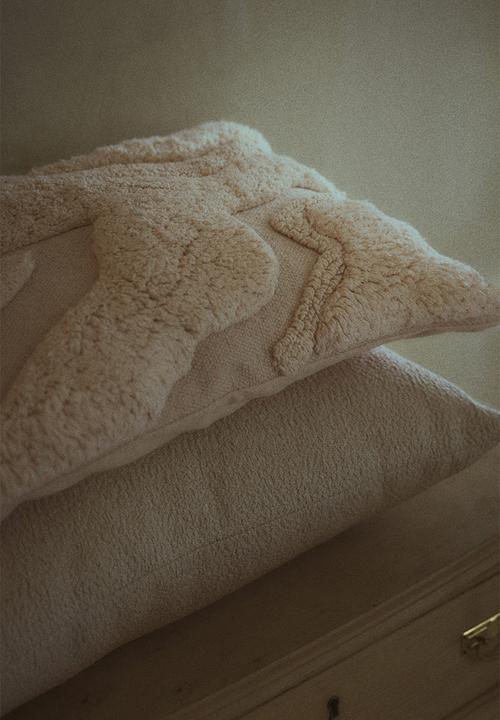 H&M - Textured cotton cushion cover - light beige
