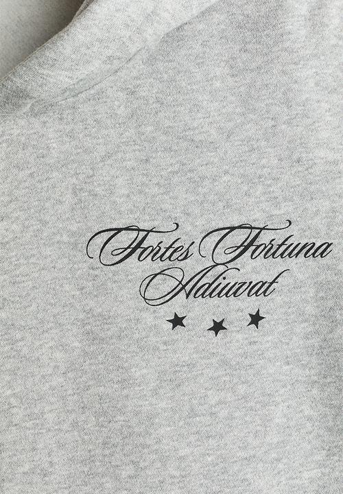 H&M - Loose fit hoodie - grey marl/euphoria