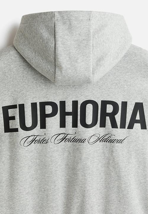 H&M - Loose fit hoodie - grey marl/euphoria