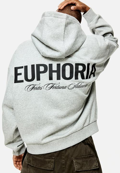 H&M - Loose fit hoodie - grey marl/euphoria