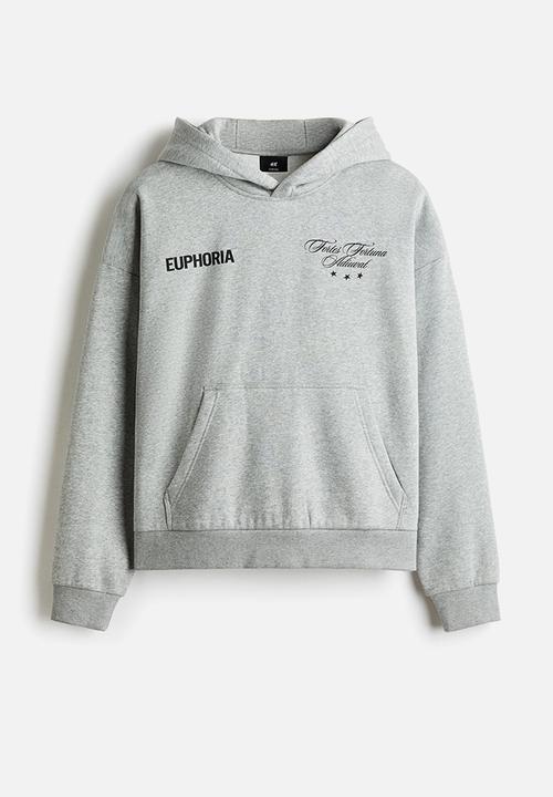 H&M - Loose fit hoodie - grey marl/euphoria