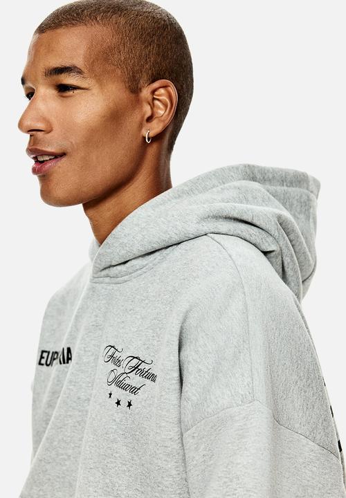 H&M - Loose fit hoodie - grey marl/euphoria