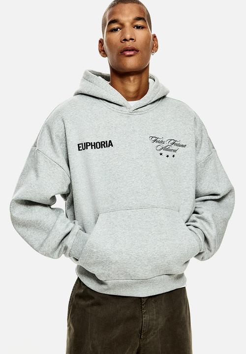 H&M - Loose fit hoodie - grey marl/euphoria