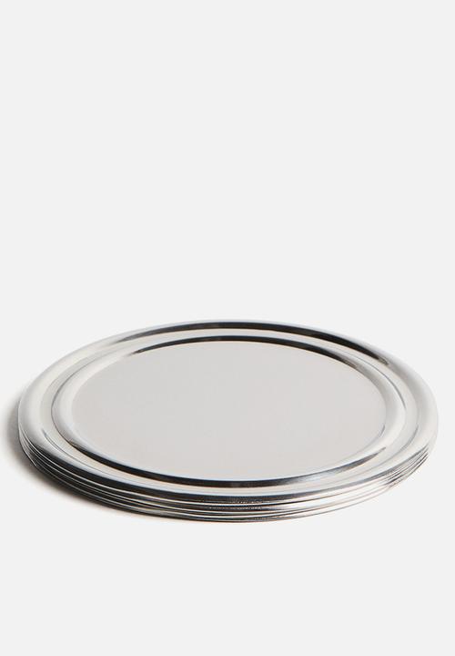 H&M - 4-pack stainless steel coasters - silver-coloured