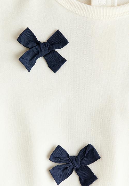 H&M - Motif-detail sweatshirt - cream/bows