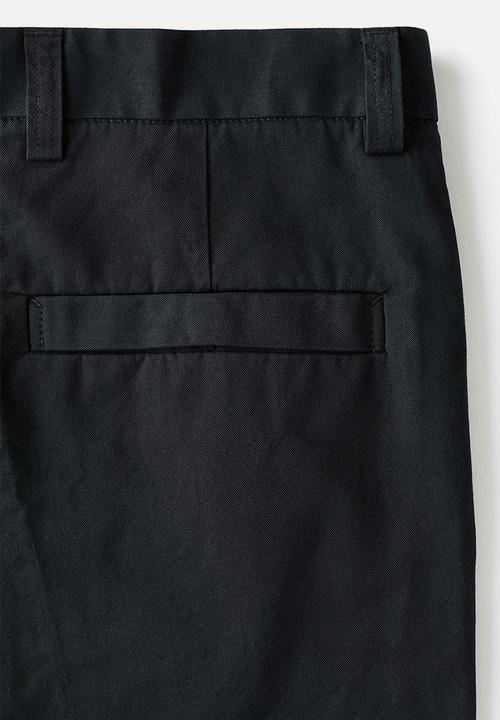 H&M - Relaxed fit cotton and lyocell tailored trousers - black