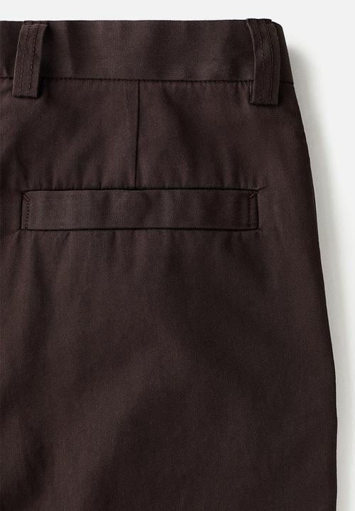 H&M - Relaxed fit cotton and lyocell tailored trousers - dark brown