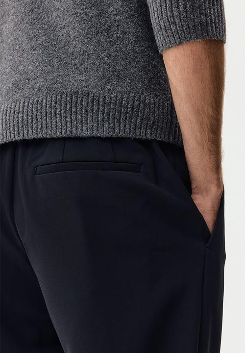 H&M - Slim fit tailored trousers - navy blue