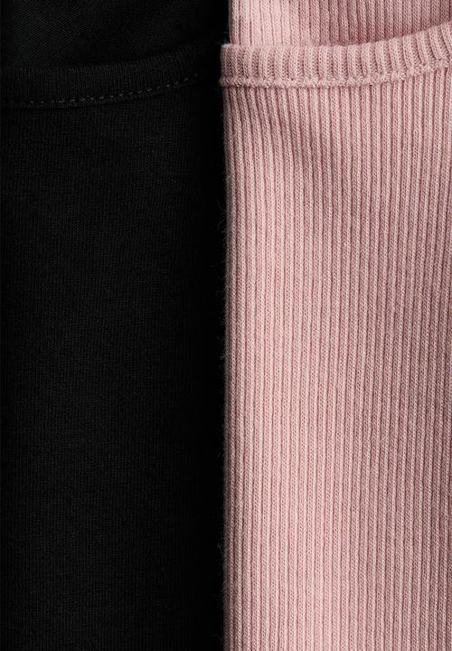 H&M - 2-Pack frill-trimmed jersey tops - black/light pink
