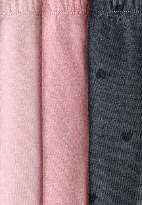 H&M - 3-pack cotton jersey leggings - pink/hearts