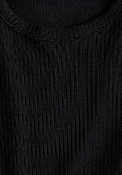 H&M - Ribbed cotton top - black
