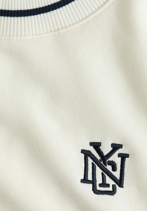 H&M - Motif-detail sweatshirt - cream/nyc