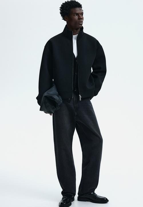 H&M - Loose fit scuba track jacket - black