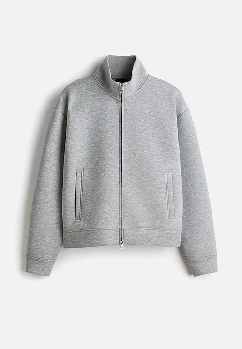 H&M - Loose fit scuba track jacket - grey marl