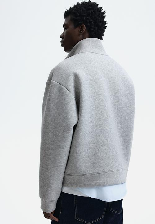 H&M - Loose fit scuba track jacket - grey marl
