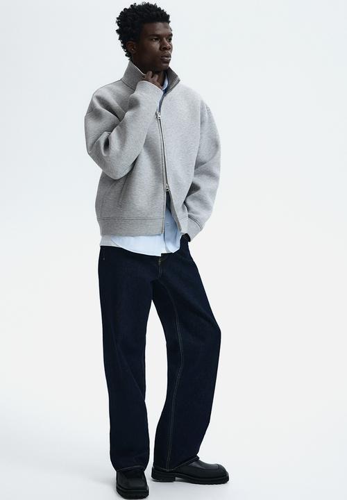 H&M - Loose fit scuba track jacket - grey marl