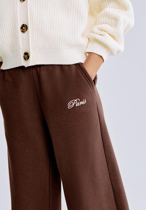 H&M - Straight sweatshirt joggers - brown/paris