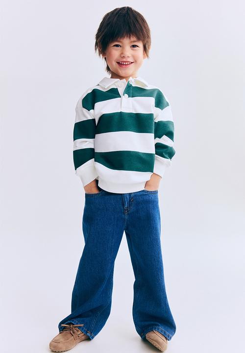 H&M - Rugby shirt - white/dark green