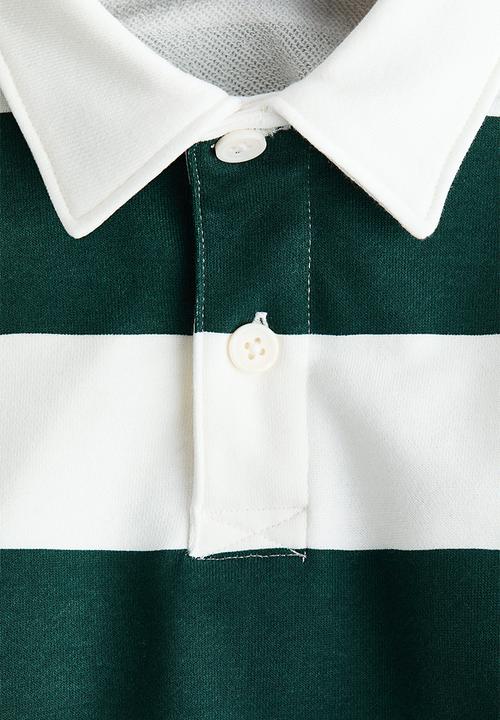 H&M - Rugby shirt - white/dark green