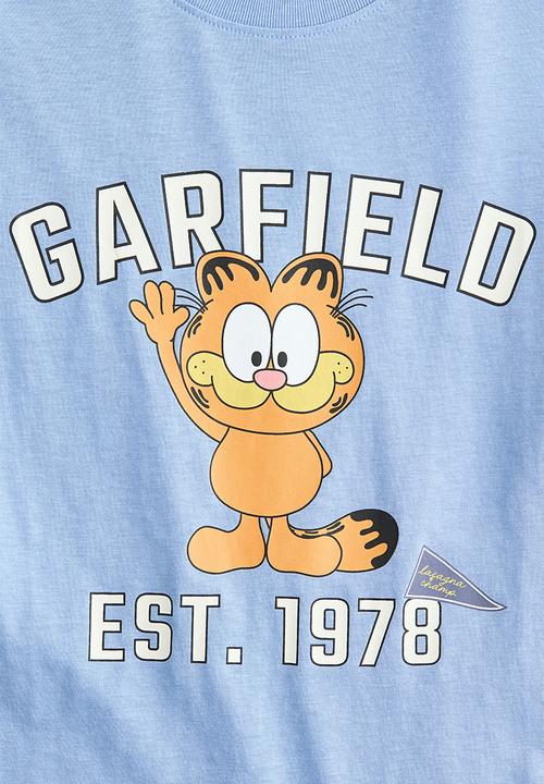 H&M - Oversized printed T-shirt - light blue/garfield