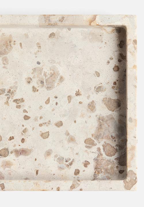 H&M - Marble serving tray - light beige/marbled