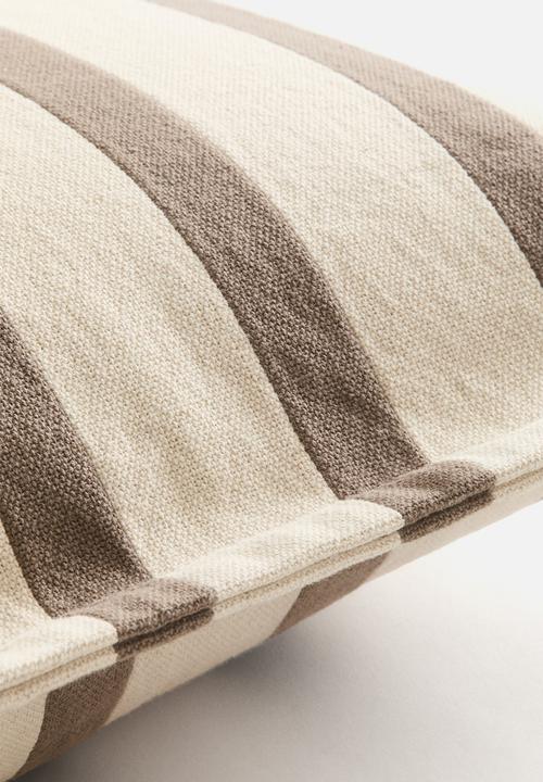 H&M - Patterned canvas cushion cover - mole/striped