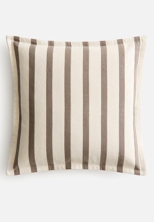 H&M - Patterned canvas cushion cover - mole/striped