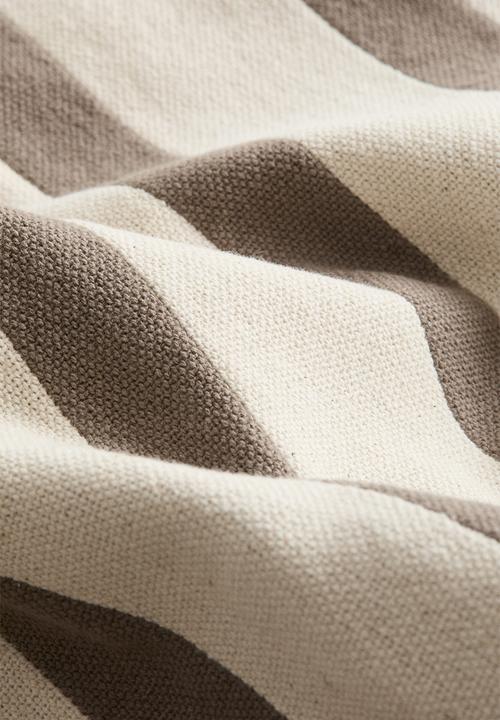 H&M - Patterned canvas cushion cover - mole/striped