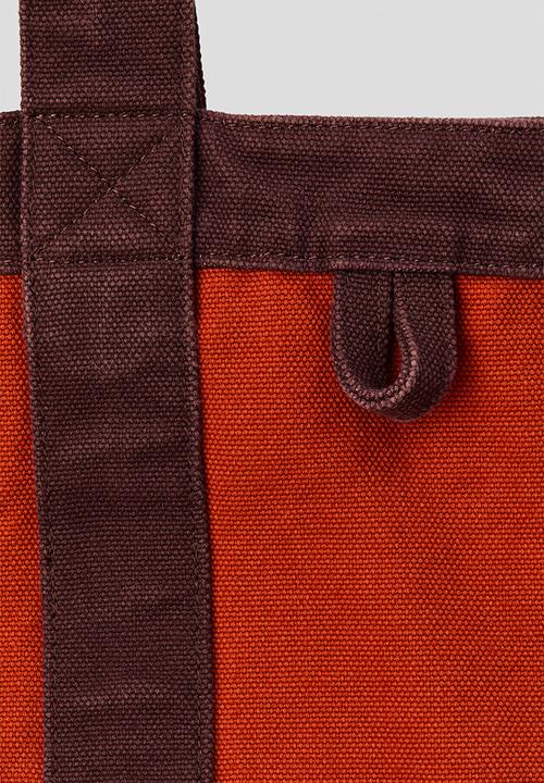 H&M - Canvas tote bag - dark orange/burgundy
