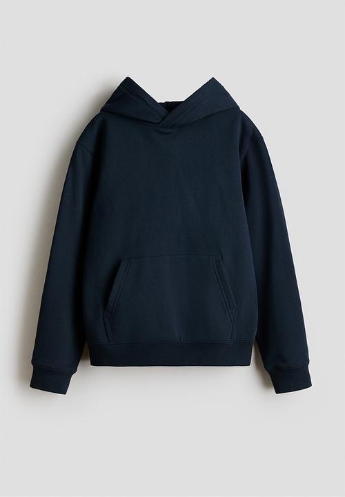 H&M - Brushed-inside hoodie - navy blue
