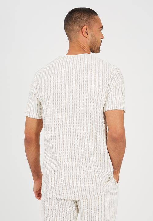 Brave Soul - Theo T-shirt - Cream / Taupe