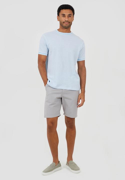 Brave Soul - Brandt T-shirt - Pale Blue / Optic White