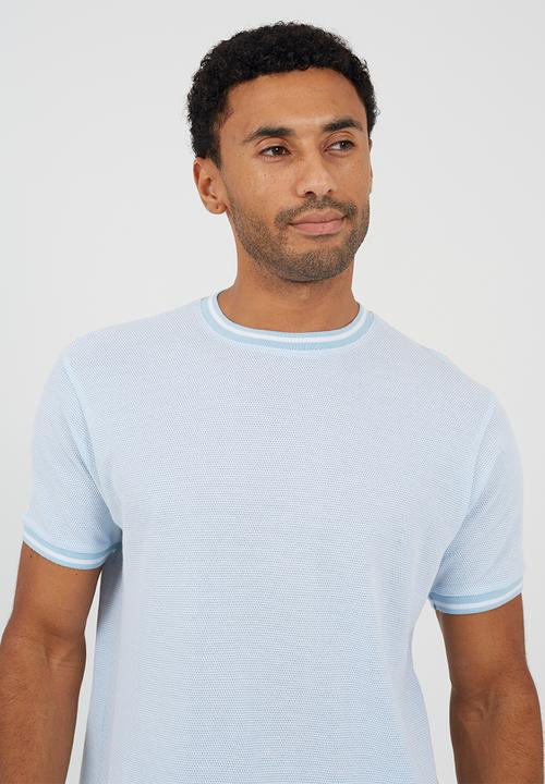 Brave Soul - Brandt T-shirt - Pale Blue / Optic White