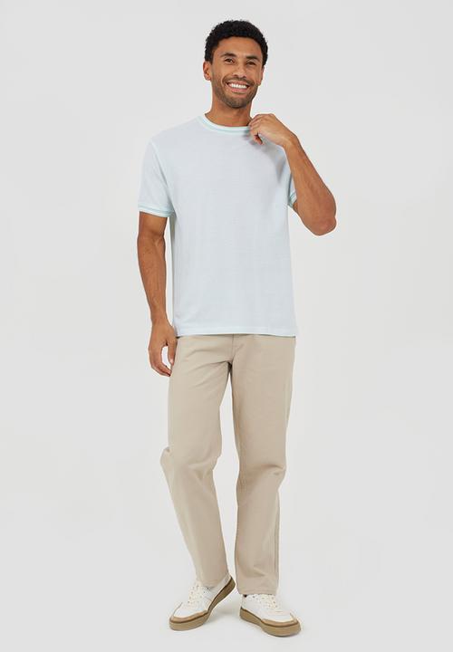 Brave Soul - Brandt T-shirt - Pale Mint / Optic White