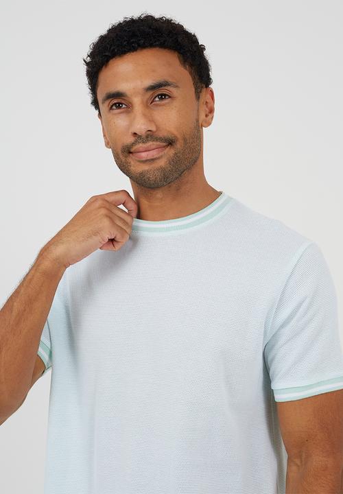 Brave Soul - Brandt T-shirt - Pale Mint / Optic White