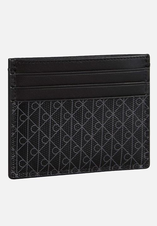Calvin Klein - Emblem Aop Coated Ew Card Case - Black