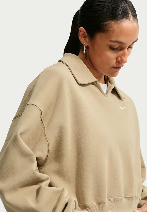 Nike - W Nk Stdo Flc Mw Os Crp Polo - Parachute Beige/Sail