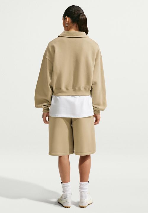 Nike - W Nk Stdo Flc Mw Os Crp Polo - Parachute Beige/Sail