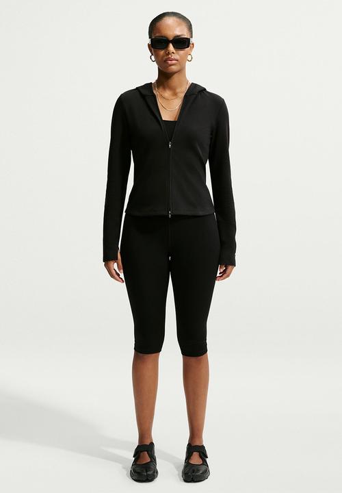Nike - Women'S Slim Long-Sleeve Full-Zip Top - Black/Black/White