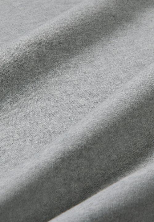 Nike - W Nk Stdo Flc Mw Os Crop Crew - Dk Grey Heather/Sail