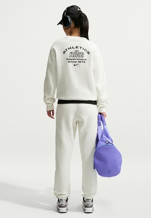 Nike - W Nk Stdo Flc Mw Std Ad Crew - Sail/Black