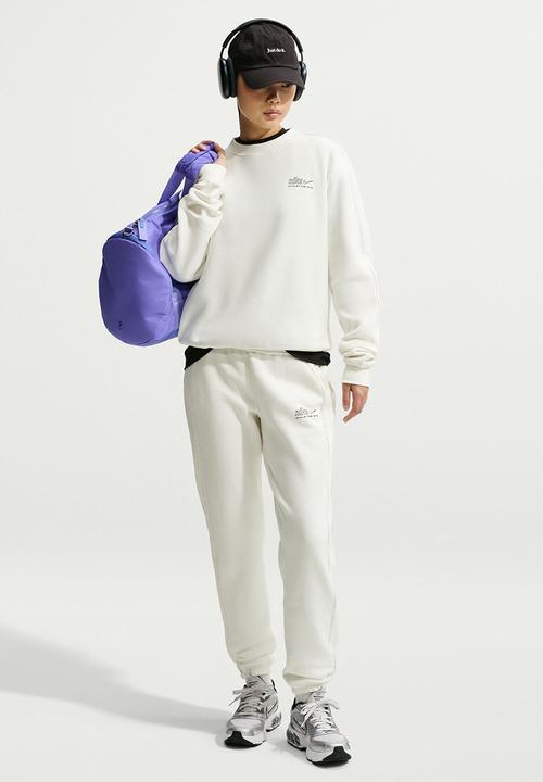 Nike - W Nk Stdo Flc Mw Std Ad Crew - Sail/Black