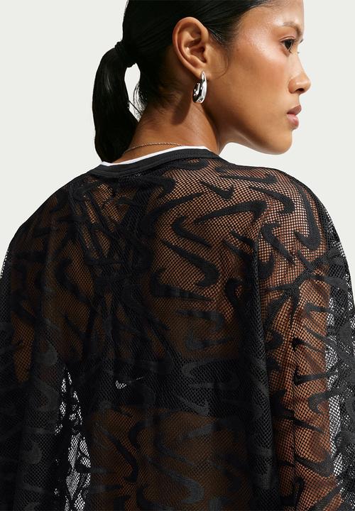 Nike - W Nk Chill Wvn Lace Jersey - Black/White/Black
