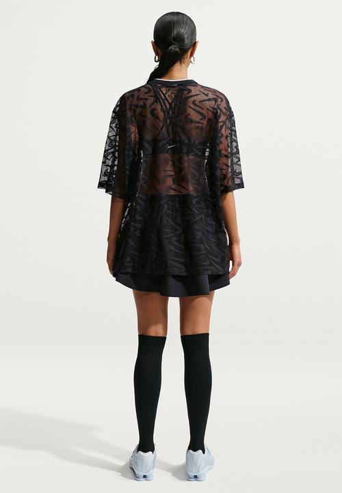 Nike - W Nk Chill Wvn Lace Jersey - Black/White/Black